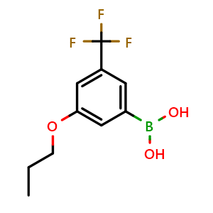 Chemical structure of 3-Propoxy-5-trifluoromethylphenylboronic acid , CAS 1256345-47-7, AChemBlock X178387