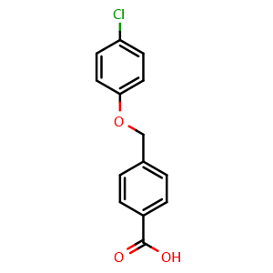 Chemical structure of 4-((4-Chlorophenoxy)methyl)benzoic acid , CAS 88382-48-3, AChemBlock X178395