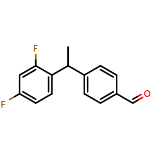 Chemical structure of 4-(1-(2,4-difluorophenyl)ethyl)benzaldehyde , CAS 2586126-65-8, AChemBlock X178397