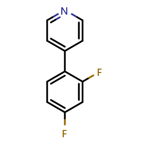 Chemical structure of 4-(2,4-Difluorophenyl)pyridine , CAS 914349-56-7, AChemBlock X178405