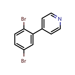 Chemical structure of 4-(2,5-Dibromophenyl)pyridine , CAS 2807467-60-1, AChemBlock X178406