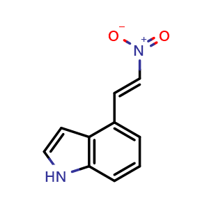 Chemical structure of 4-(2-Nitrovinyl)-1H-indole , CAS 49839-99-8, AChemBlock X178416
