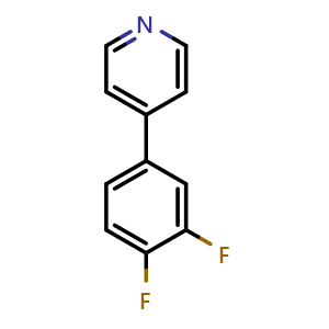 Chemical structure of 4-(3,4-Difluorophenyl)pyridine , CAS 1214376-44-9, AChemBlock X178419