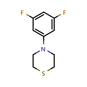 Chemical structure of 4-(3,5-Difluorophenyl)thiomorpholine , CAS 2807470-85-3, AChemBlock X178425