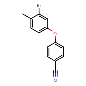Chemical structure of 4-(3-Bromo-4-methylphenoxy)benzonitrile , CAS 132529-83-0, AChemBlock X178426