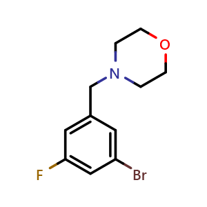 Chemical structure of 4-(3-Bromo-5-fluorobenzyl)morpholine , CAS 1516642-41-3, AChemBlock X178427