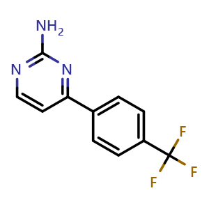 Chemical structure of 4-(4-(Trifluoromethyl)phenyl)pyrimidin-2-amine , CAS 916792-24-0, AChemBlock X178434