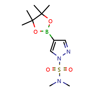 Chemical structure of 4-(4,4,5,5-tetramethyl-[1,3,2]dioxaborolan-2-yl)-pyrazole-1-sulfonic acid dimethylamide , CAS 959585-47-8, AChemBlock X178435