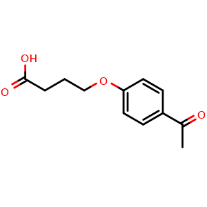 Chemical structure of 4-(4-Acetylphenyloxy)butyric acid , CAS 65623-82-7, AChemBlock X178439