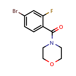 Chemical structure of 4-(4-Bromo-2-fluorobenzoyl)morpholine , CAS 924642-61-5, AChemBlock X178442