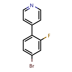 Chemical structure of 4-(4-Bromo-2-fluorophenyl)pyridine , CAS 2764732-37-6, AChemBlock X178443