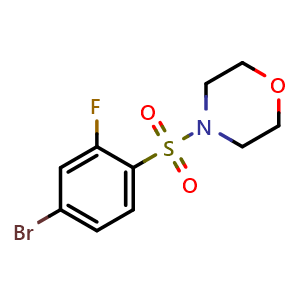 Chemical structure of 4-(4-bromo-2-fluorophenyl)sulfonylmorpholine , CAS 1000068-42-7, AChemBlock X178444