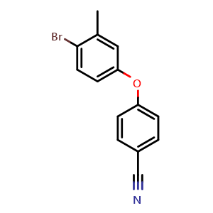 Chemical structure of 4-(4-Bromo-3-methylphenoxy)benzonitrile , CAS 947162-20-1, AChemBlock X178449