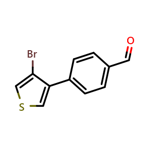 Chemical structure of 4-(4-Bromothiophen-3-yl)benzaldehyde , CAS 1511065-38-5, AChemBlock X178452