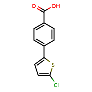 Chemical structure of 4-(5-chlorothiophen-2-yl)benzoic acid , CAS 290326-23-7, AChemBlock X178472