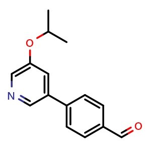 Chemical structure of 4-(5-Isopropoxypyridin-3-yl)benzaldehyde , CAS 1545014-87-6, AChemBlock X178473