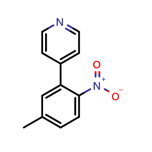 Chemical structure of 4-(5-Methyl-2-nitrophenyl)pyridine , CAS 2764731-59-9, AChemBlock X178474