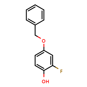 Chemical structure of 4-(Benzyloxy)-2-fluorophenol , CAS 84352-10-3, AChemBlock X178501