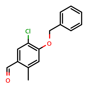 Chemical structure of 4-(Benzyloxy)-5-chloro-2-methylbenzaldehyde , CAS 2755721-81-2, AChemBlock X178529