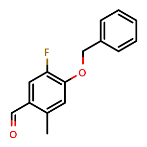 Chemical structure of 4-(Benzyloxy)-5-fluoro-2-methylbenzaldehyde , CAS 2755717-93-0, AChemBlock X178532
