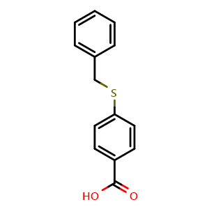Chemical structure of 4-(Benzylthio)benzoic acid , CAS 22855-95-4, AChemBlock X178537