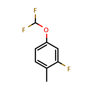 Chemical structure of 4-(Difluoromethoxy)-2-fluoro-1-methylbenzene , CAS 1214337-06-0, AChemBlock X178548