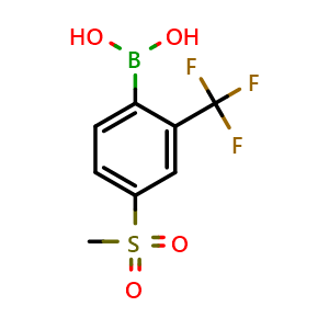Chemical structure of 4-(Methylsulfonyl)-2-(trifluoromethyl)phenylboronic acid , CAS 1072946-16-7, AChemBlock X178561