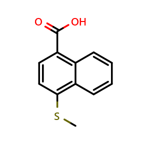 Chemical structure of 4-(Methylthio)-1-naphthoic acid , CAS 1350915-44-4, AChemBlock X178562