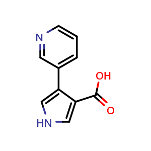 Chemical structure of 4-(Pyridin-3-yl)-1H-pyrrole-3-carboxylic acid , CAS 885954-13-2, AChemBlock X178571