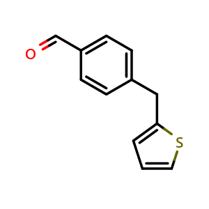 Chemical structure of 4-(thiophen-2-ylmethyl)benzaldehyde , CAS 1007847-72-4, AChemBlock X178575