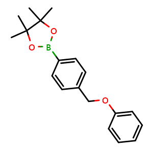 Chemical structure of 4,4,5,5-tetramethyl-2-(4-(phenoxymethyl)phenyl)-1,3,2-dioxaborolane , CAS 946409-21-8, AChemBlock X178585