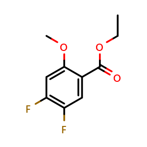 Chemical structure of 4,5-Dfluoro-2-methoxybenzoic acid ethyl ester , CAS 1256479-17-0, AChemBlock X178601