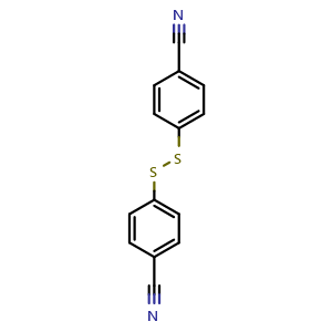 Chemical structure of 4-[(4-cyanophenyl)disulfanyl]benzonitrile , CAS 6339-51-1, AChemBlock X178636