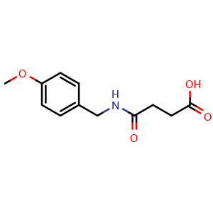 Chemical structure of 4-[(4-Methoxybenzyl)amino]-4-oxobutanoicacid , CAS 724736-17-8, AChemBlock X178637
