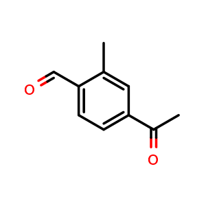 Chemical structure of 4-acetyl-2-methylbenzaldehyde , CAS 1433821-65-8, AChemBlock X178642