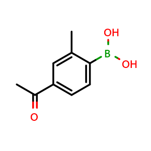 Chemical structure of 4-Acetyl-2-methylphenylboronic acid , CAS 2096331-11-0, AChemBlock X178643