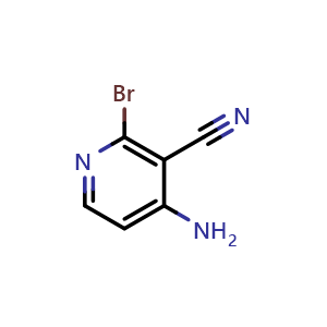 Chemical structure of 4-amino-2-bromopyridine-3-carbonitrile , CAS 1806963-70-1, AChemBlock X178646