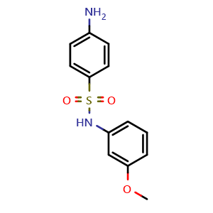 Chemical structure of 4-Amino-N-(3-methoxyphenyl)benzenesulfonamide , CAS 19837-79-7, AChemBlock X178652