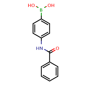 Chemical structure of 4-Benzamidophenylboronic acid , CAS 397843-80-0, AChemBlock X178653