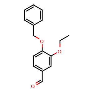 Chemical structure of 4-Benzyloxy-3-ethoxybenzaldehyde , CAS 60186-33-6, AChemBlock X178656