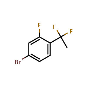 Chemical structure of 4-Bromo-1-(1,1-difluoroethyl)-2-fluorobenzene , CAS 1823231-42-0, AChemBlock X178664