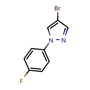 Chemical structure of 4-bromo-1-(4-fluorophenyl)-1H-pyrazole , CAS 957062-56-5, AChemBlock X178667