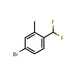 Chemical structure of 4-Bromo-1-(difluoromethyl)-2-methylbenzene , CAS 1254034-33-7, AChemBlock X178671