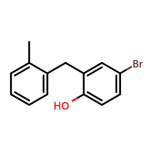 Chemical structure of 4-Bromo-2-(2-methylbenzyl)phenol , CAS 2734777-70-7, AChemBlock X178703