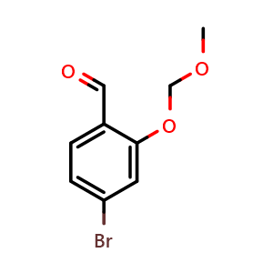Chemical structure of 4-Bromo-2-(methoxymethoxy)benzaldehyde , CAS 194163-05-8, AChemBlock X178709