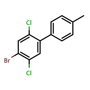 Chemical structure of 4-Bromo-2,5-dichloro-4'-methyl-1,1'-biphenyl , CAS 2807467-64-5, AChemBlock X178726