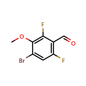 Chemical structure of 4-Bromo-2,6-difluoro-3-methoxybenzaldehyde , CAS 2807445-60-7, AChemBlock X178733
