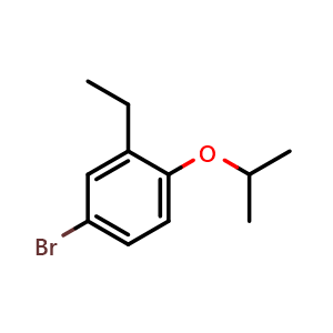 Chemical structure of 4-Bromo-2-ethyl-1-isopropoxybenzene , CAS 749932-60-3, AChemBlock X178754