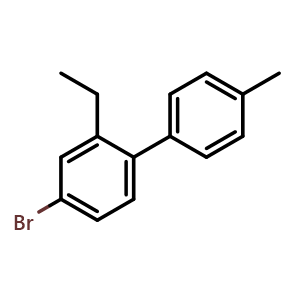Chemical structure of 4-Bromo-2-ethyl-4'-methyl-1,1'-biphenyl , CAS 2807469-71-0, AChemBlock X178756