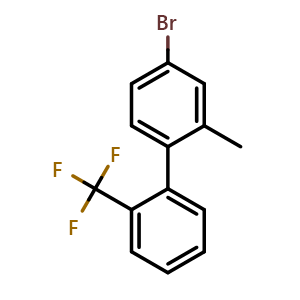 Chemical structure of 4-Bromo-2-methyl-2'-(trifluoromethyl)-1,1'-biphenyl , CAS 2734773-86-3, AChemBlock X178800